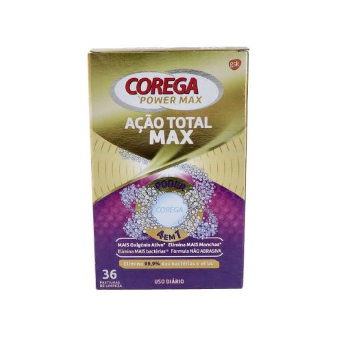 COREGA ACCION TOTAL LIMPIADOR LIMPIEZA PROTESIS DENTAL 30 TABLETAS