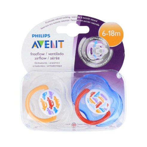 AVENT CHUPETE DECORADO SILICONA 6-18M 2U