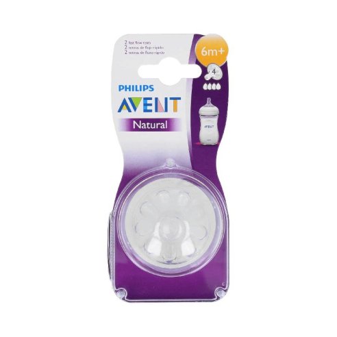 AVENT 2 TETINAS NATURAL 4 AGUJEROS