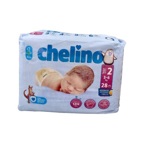 PAÑAL CHELINO LOVE T/2 3-6 KG 28 UDS