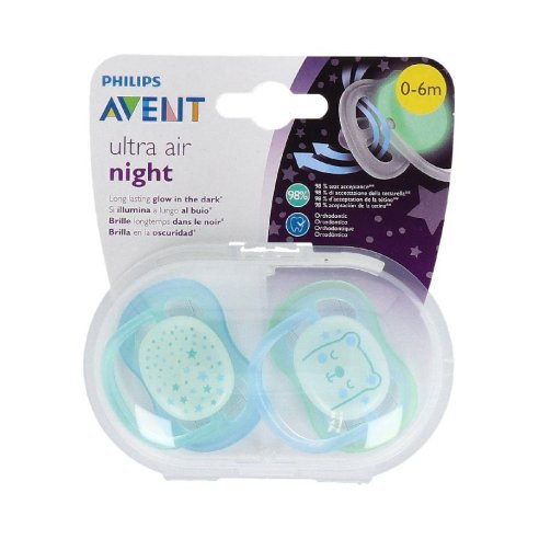 AVENT CHUPETE NOCTURNOS 0-6 MESES 2 UDS