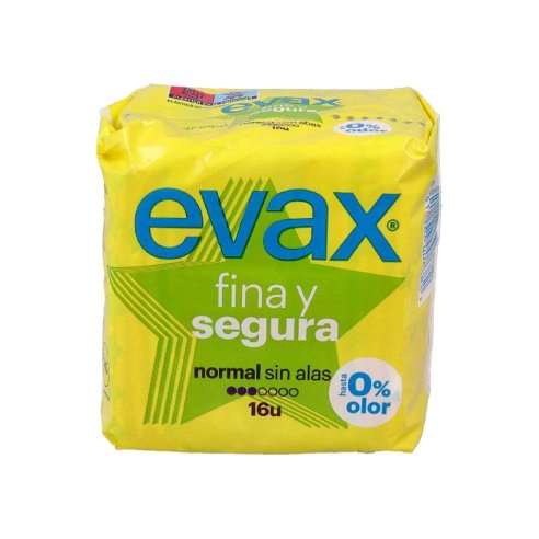 COMPRESAS HIGIENICAS FEMENINAS EVAX FINA Y SEGURA NORMAL 16 COMPRESAS