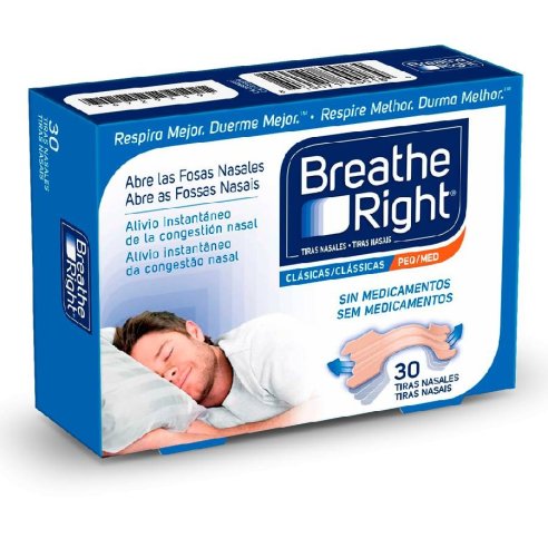 BREATHE RIGHT TIRA NASAL PEQ/MED 30 UND