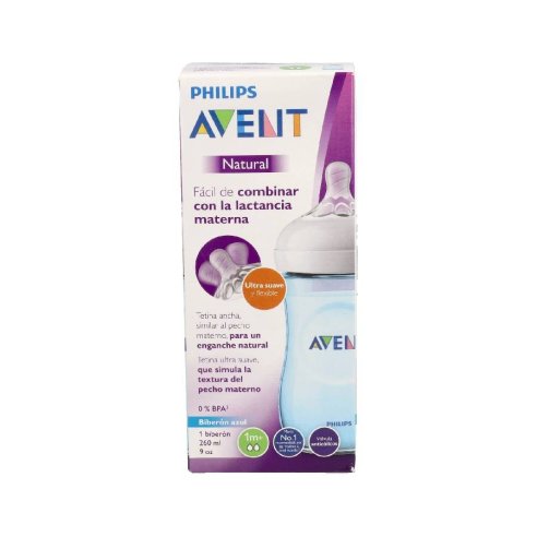 BIBERON PP NATURAL PHILIPS AVENT 260 ML AZUL