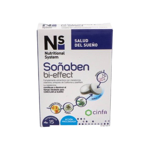 NS SOÑABEN BI-EFFECT 1,85 MG MELATONINA  15 COMP