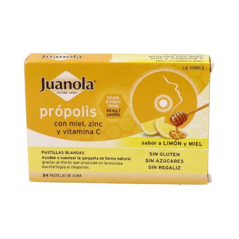 JUANOLA PROPOLIS MIEL-LIMON 24 PASTILLAS