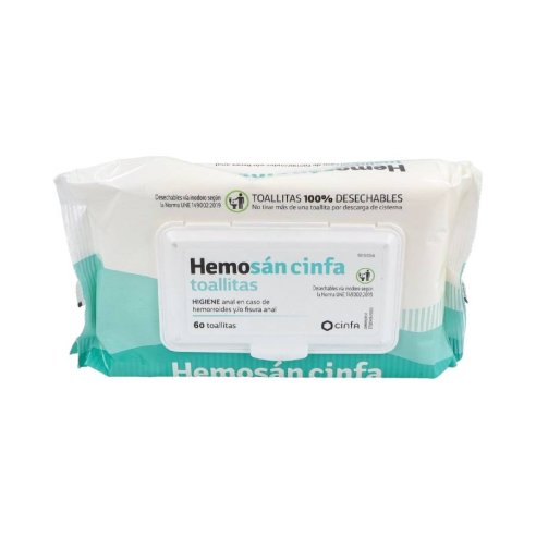 HEMOSAN CINFA HEMORROIDES 60 TOALLITAS