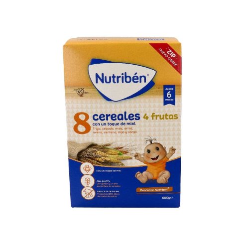 NUTRIBEN 8 CEREALES con MIEL y  4 FRUTAS 600 GR