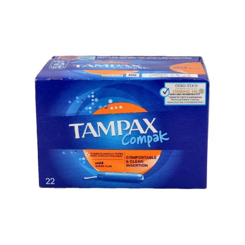 TAMPAX COMPAK TAMPON 100ALGODON  SUPER PLUS 24 U