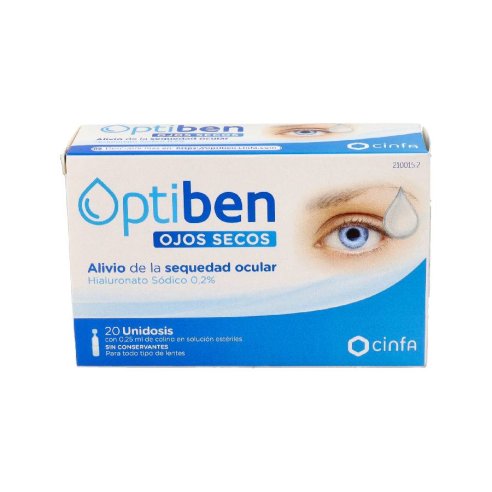 OPTIBEN OJOS SECOS GOTAS UNIDOSIS SEQUEDAD OCULAR 0.25 ML 20 AMP