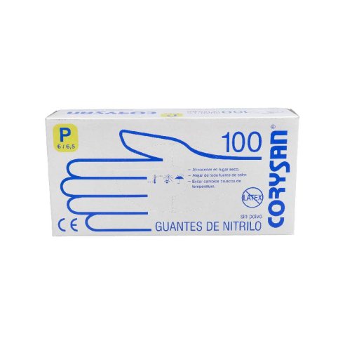 GUANTES CORYSAN NITRILO T/PEQ 100 UND.