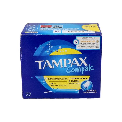 TAMPAX COMPAK TAMPON 100ALGODON  REGULAR 22 U