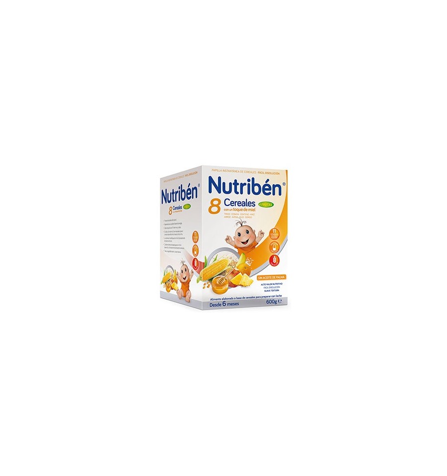Papilla 8 Cereales Y Miel Con Fibra Nutriben 300 Gr