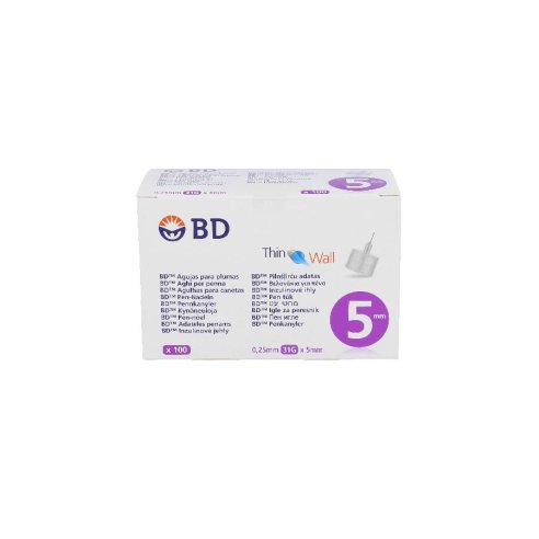 AGUJA PARA PLUMAS ESTERIL BD 31 G (0.25 MM X 5 MM) 100 U/CAJA
