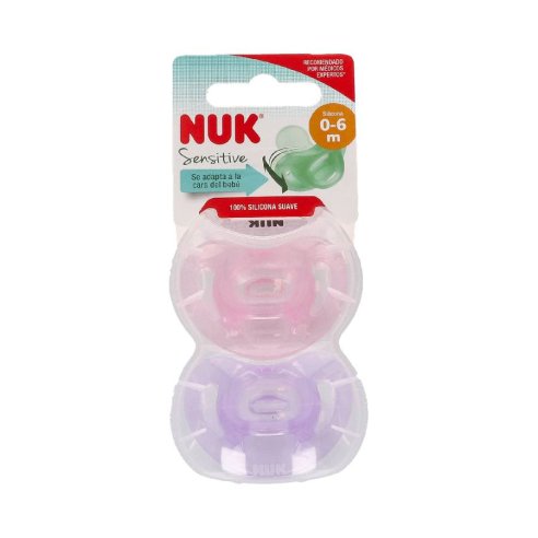 CHUPETE SILICONA NUK SENSITIVE 0-6 M 2 U
