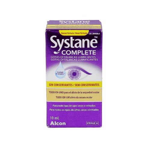 SYSTANE COMPLETE GOTAS OFTALMICAS LUBRICANTES SIN CONSERVANTES 1 FRASCO 10 ML