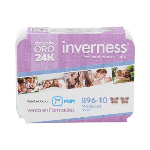 INVERNESS PENDIENTE 24K  896-10 MARIPOSA ROSA