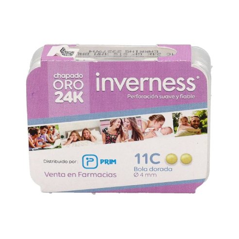 INVERNESS PENDIENTE 24K  11C BOLA DORADA 4 MM