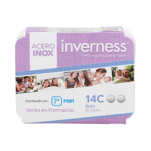 INVERNESS PENDIENTE ACERO INOXIDABLE  14C BOLA 3 MM