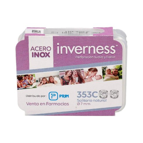 INVERNESS PENDIENTE ACERO INOXIDABLE  353C SOLITARIO NATURAL 7 MM