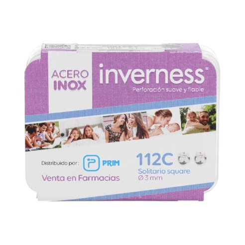 INVERNESS PENDIENTE ACERO INOXIDABLE  112C SOLITARIO SQUARE 3 MM