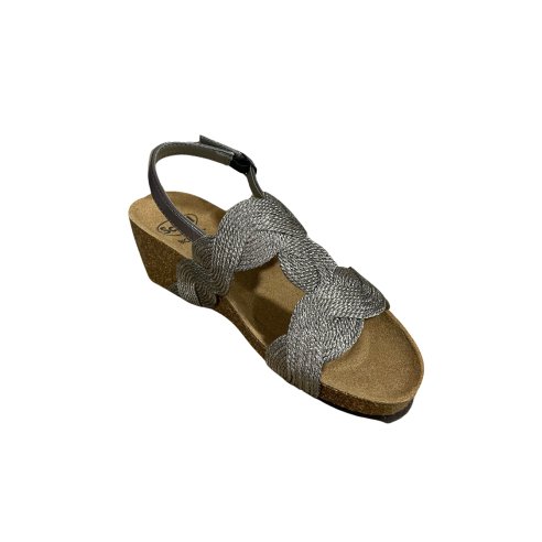 SCHOLL CETARA T-BAR SANDAL PEWTER T 36