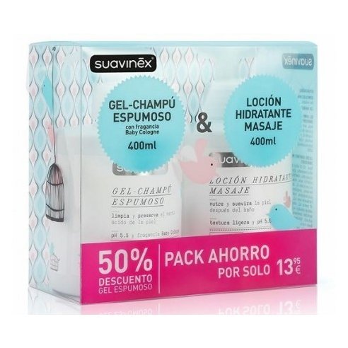 SUAVINEX PACK  GEL BAÑO ESPUMOSO  LOCION 400ML